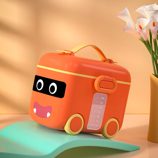 Portaleche Bus portátil, recipiente para leche de fórmula para bebés, contenedor de almacenamiento con sellado a prueba de humedad y cuchara dispensador