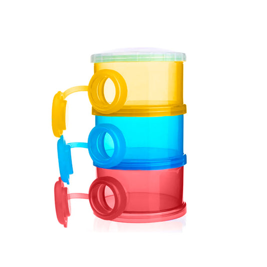 Portaleche contenedor de formula portátil apilable, libre de BPA - WaKids Amarillo / Azul / Rojo