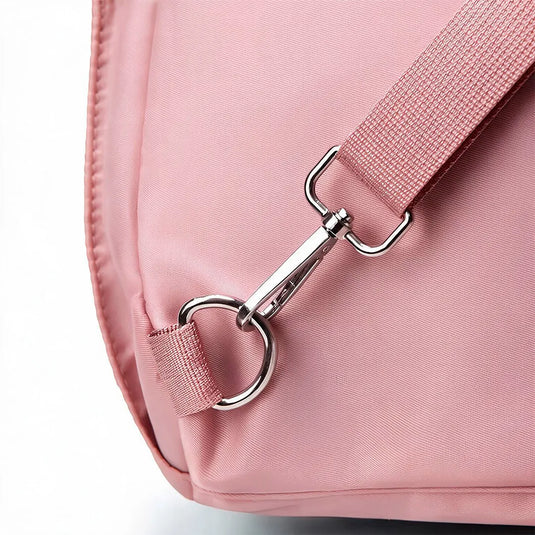 Pañalera bolso de mamá de gran capacidad, con panel tejido, cambiador, portachupos y correa de hombro.