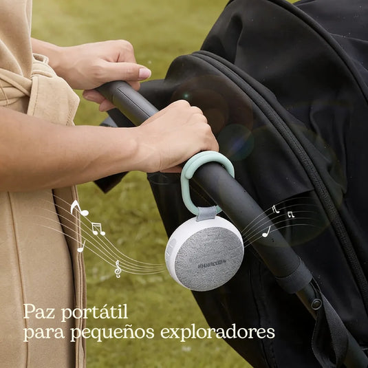 Máquina de ruido blanco portátil para bebé con luz nocturna ámbar, 20 sonidos relajantes, batería de 10 horas, se sujeta a coche, cuna o pañalera - Momcozy