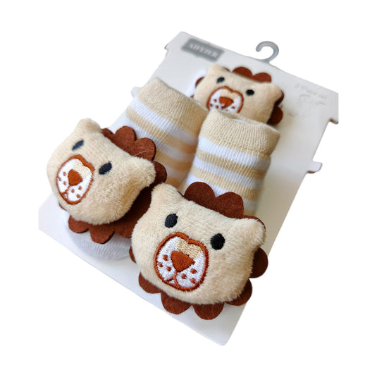 Set x2 par de medias y una pulsera sonajero, combo de 2 medias y pulsera a juego, con diseño de animales coloridos que llamaran la atención de tu bebé - Aifeier - Cocco Semana 2026
