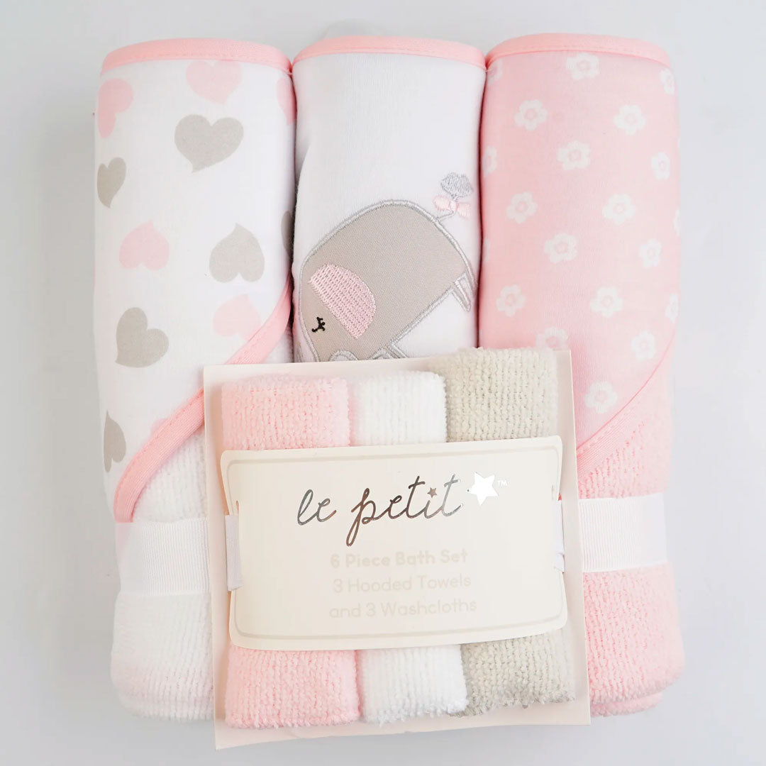 Set de 6 piezas con 3 toallas capucha y 3 babitas, para bebé recién nacido, diseños a juego adorables para tu bebé