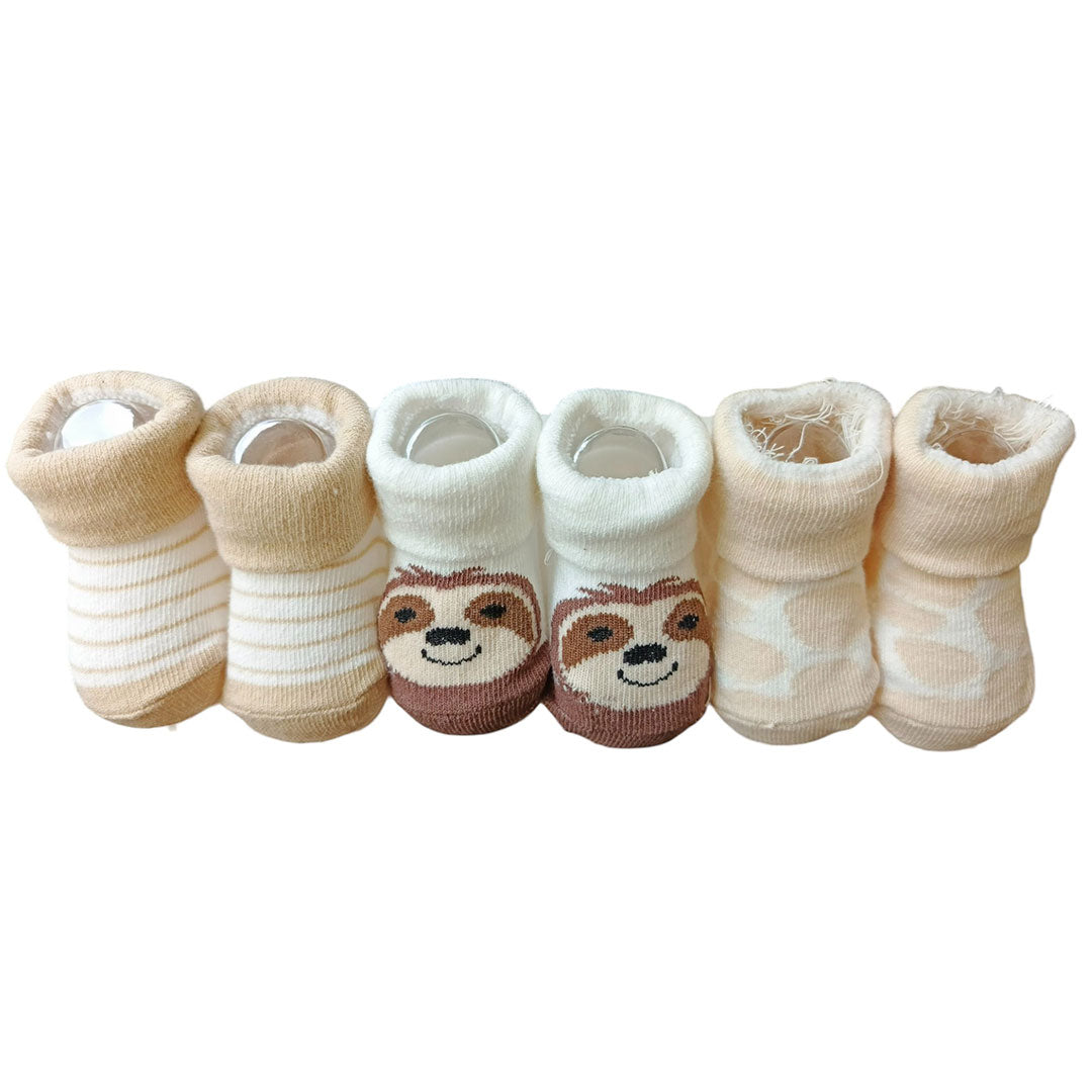 Set de 3 pares de medias para bebé, medias hechas de material suave antialérgico, con diseños y colores llamativos para tu bebé, ideales para el día a día, en caja lista para regalar - Hudson Baby