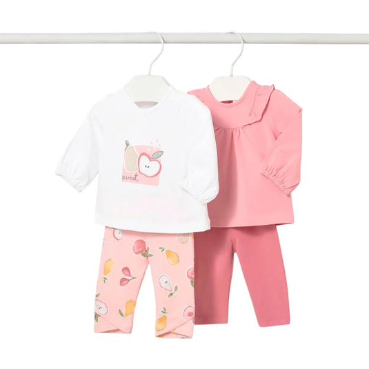 Conjunto 2 piezas manga larga color rosa para bebé - Mayoral
