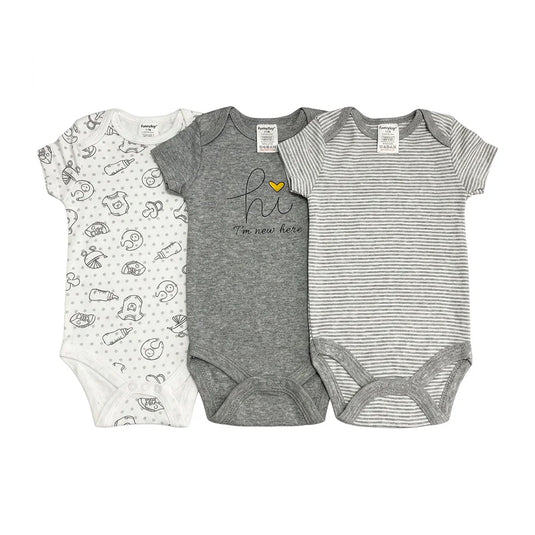 Set x3 mamelucos hechos 100% en algodón para bebé - Sunnozy