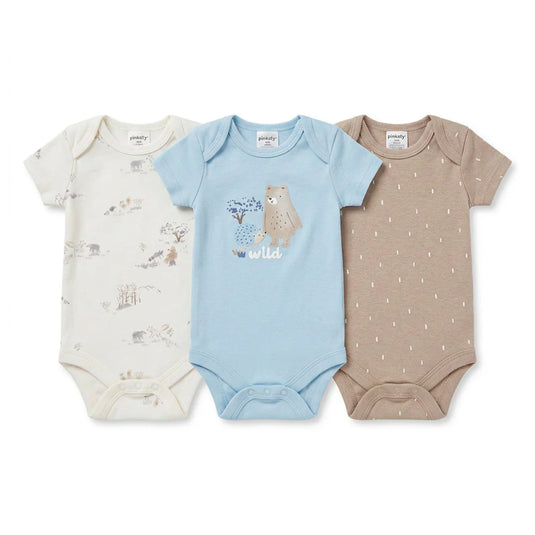 Set x3 mamelucos hechos 100% en algodón para bebé - Sunnozy