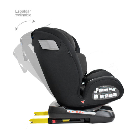 Silla de seguridad para carro EOS negra, giro de 360°, extra acolchado, cinturón de seguridad - Premium Baby