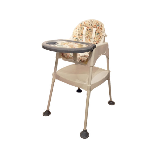 Silla comedor 3 en 1 estampada animales, silla para comer, silla alta y silla con escritorio para actividades - BabyCuchi