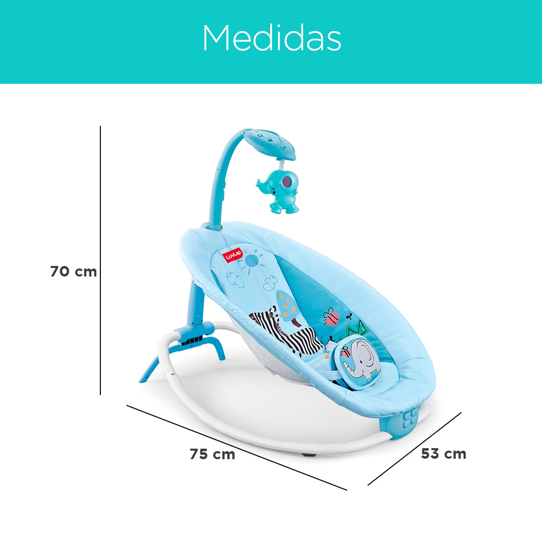 Silla mecedora eléctrica para bebé con melodías, control remoto y vibración - Hu-Baby