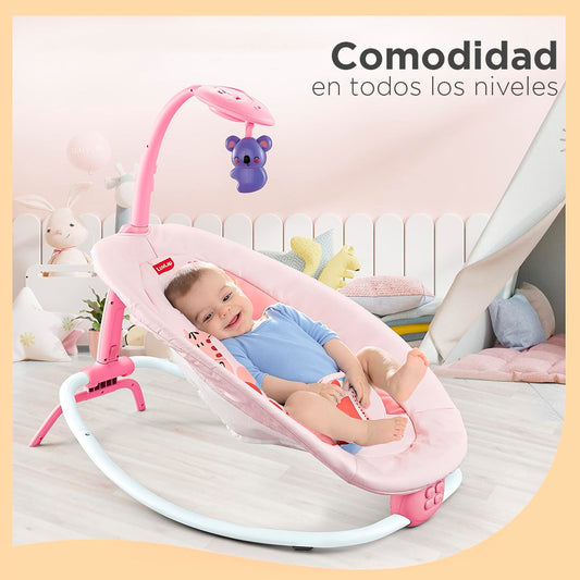 Silla mecedora eléctrica para bebé con melodías, control remoto y vibración - Hu-Baby