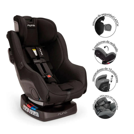Silla de seguridad para carro RAVA, de inclinación y reposacabezas ajustables, fácil instalación, portavasos, de tela transpirable, con certificación - Nuna