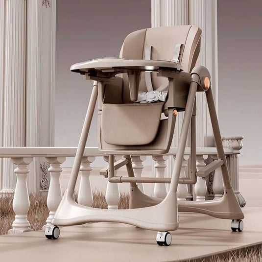 Silla 2en1 comedor y mecedora ajustable para bebé, columpio y comedor, estructura metálica en pirámide para mas estabilidad, bandeja ajustable y removible, ruedas para facilitar su traslado y se pueden quitar para mas estabilidad