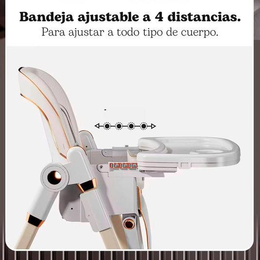 Silla comedor alta multifuncional para bebé, de altura y bandeja ajustable, con sistema de plegado para fácil guardado, cómoda, hecha de materiales resistentes