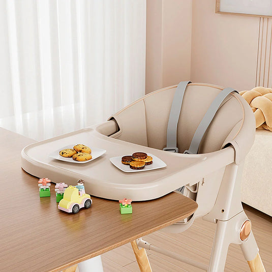 Silla comedor de lujo con sistema de plegado, cómoda y ahorra espacio, cinturón de seguridad de 5 puntos, bandeja extraíble ajustable en dos posiciones, ruedas con bloqueo que se pueden poner o quitar de las patas