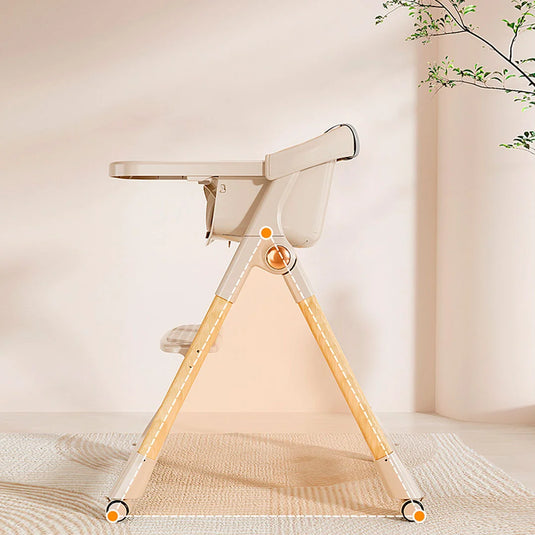 Silla comedor de lujo con sistema de plegado, cómoda y ahorra espacio, cinturón de seguridad de 5 puntos, bandeja extraíble ajustable en dos posiciones, ruedas con bloqueo que se pueden poner o quitar de las patas