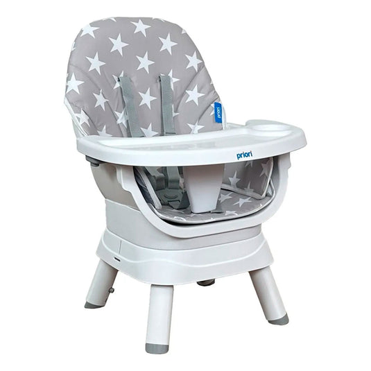 Silla comedor Yae para bebé multifuncional 12 en 1, bandeja desmontable, cinturón de seguridad en 5 puntos, con juguetes didácticos, giro 360° de la silla - Priori