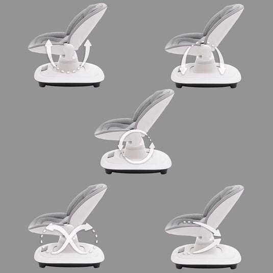 Silla mecedora 360° ajustable y control mediante APP, cuenta con pantalla táctil y control por medio de APP, 5 modos de balanceo, cuenta con 12 melodías grabadas, posiciones de reclinado - Mastela - Cocco Semana 2026