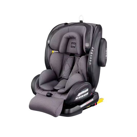 Silla de seguridad para carro con rotación 360° e ISOFIX, cinturón de seguridad en 5 puntos, reposacabezas ajustable, reclinable, reposapiés acolchado - Kidilo