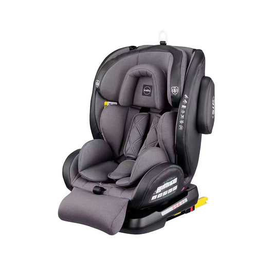 Silla de seguridad para carro con rotación 360° e ISOFIX, cinturón de seguridad en 5 puntos, reposacabezas ajustable, reclinable, reposapiés acolchado - Kidilo