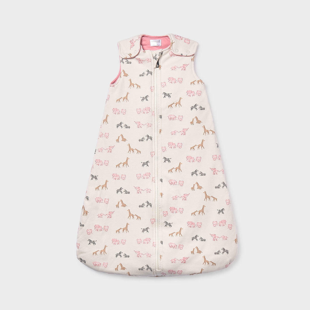 Sleeping bag con diseño estampado animalitos para bebé, saco de dormir para mantener abrigado de forma segura, tirantes regulables a diferentes alturas y bajo ajustable con botones, cierre con cremallera - Mayoral