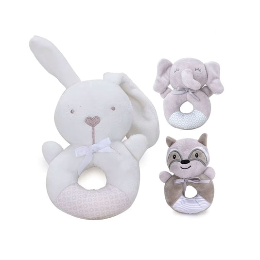 Sonajero de peluche chillón para bebé, ideal para recién nacido por su pequeño tamaño, dvertidos diseños de animales, de fácil agarre para tu bebé - Cocco Semana 2026