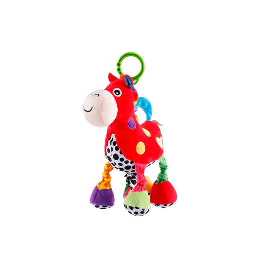 Sonajero móvil de peluche con pita musical, divertidos y coloridos diseños de animales Caballo