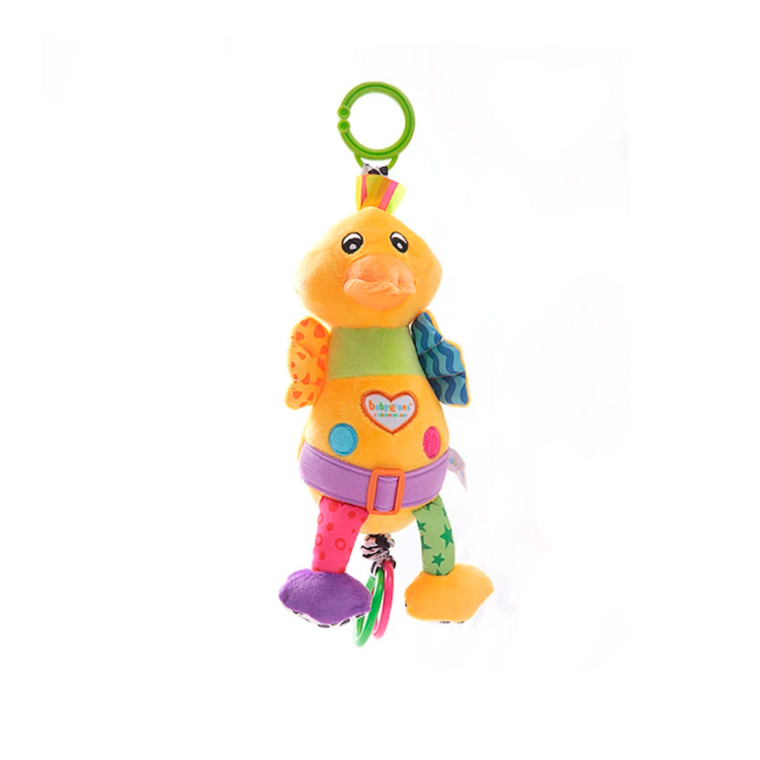 Sonajero móvil de peluche con pita musical, divertidos y coloridos diseños de animales Pato