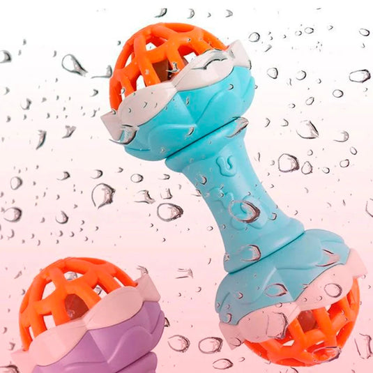 Sonajero cascabel en silicona 100% libre de BPA para bebé, hecho en material resistente de alta calidad antialérgico, juguete musical que estimula el agarre y el oído del bebé