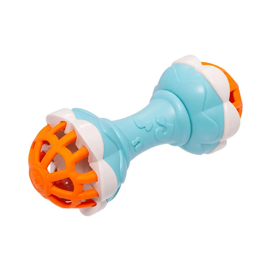 Sonajero cascabel en silicona 100% libre de BPA para bebé, hecho en material resistente de alta calidad antialérgico, juguete musical que estimula el agarre y el oído del bebé