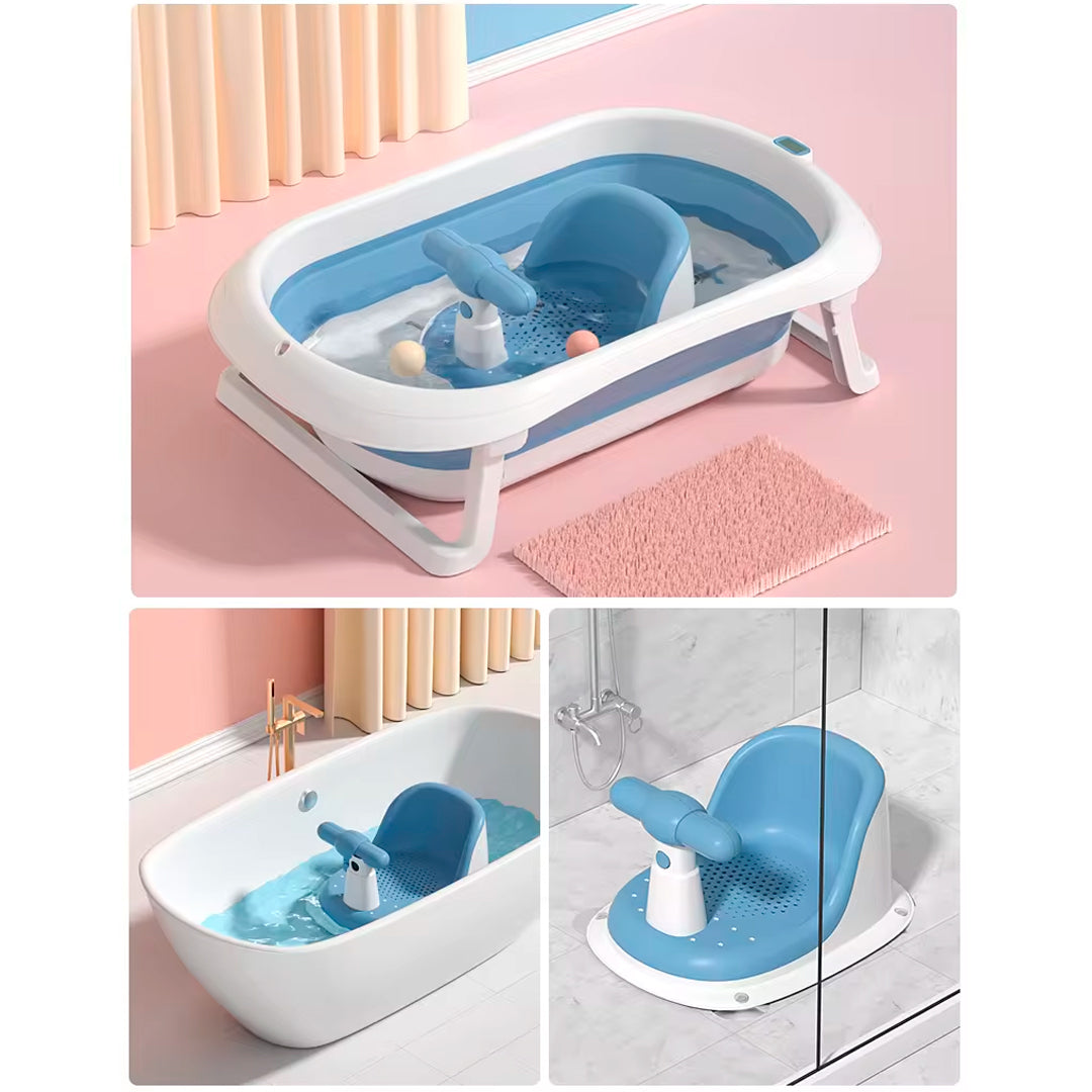Soporte asiento de ducha para bebé. con manubrio y ventosas antideslizantes