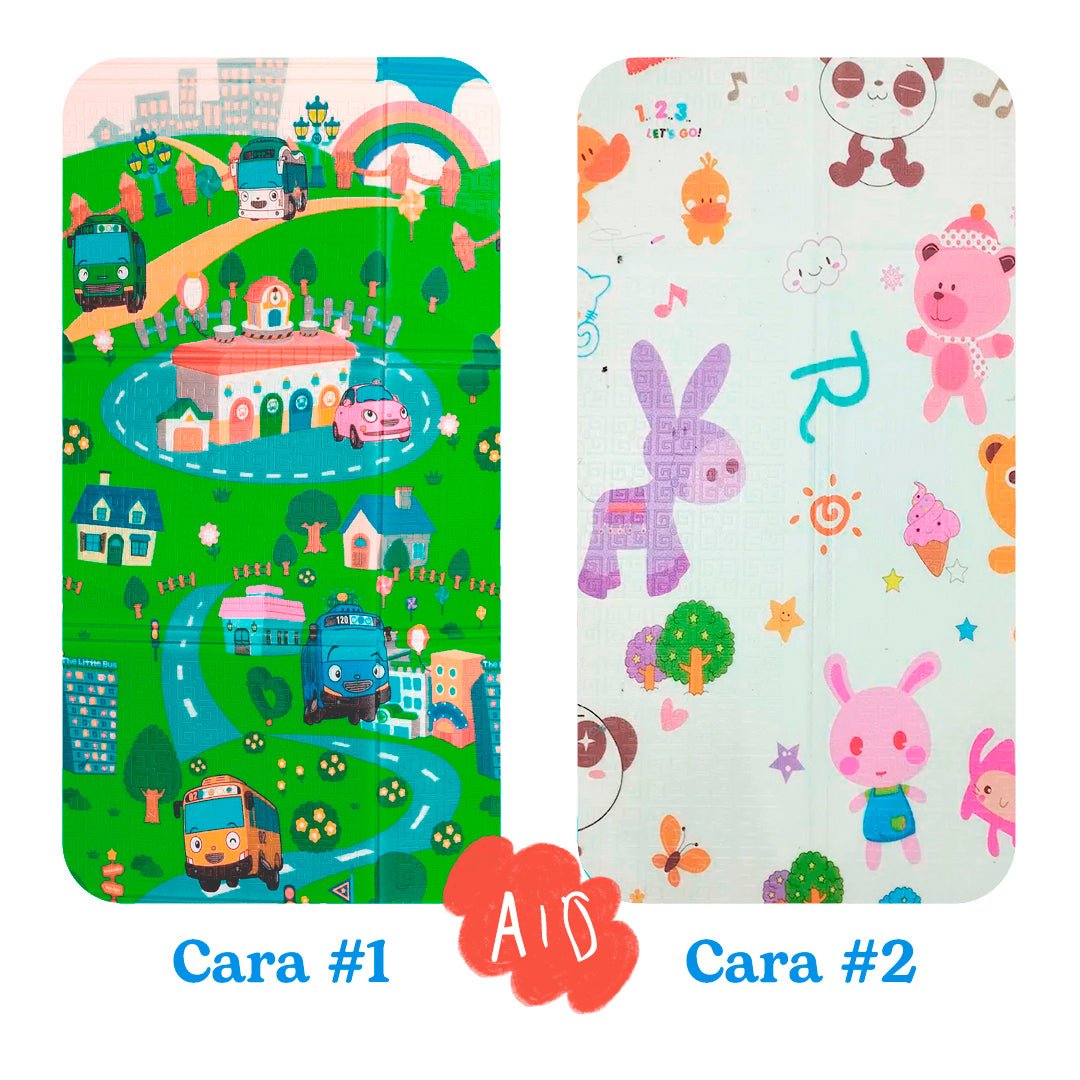 Tapete didáctico de gateo, tapete de juego plegable de espuma, portátil