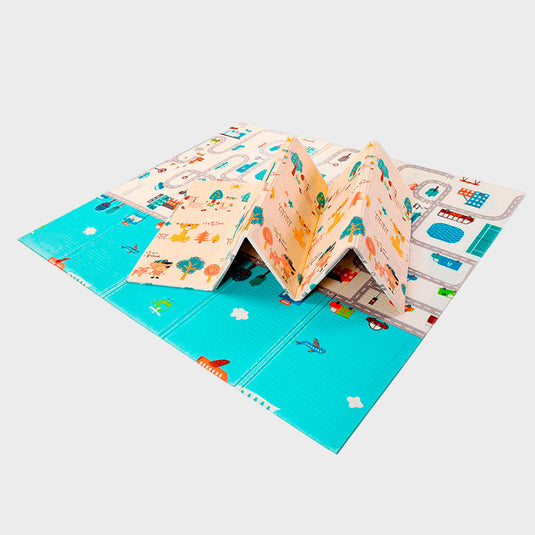 Tapete didáctico de gateo, tapete de juego plegable de espuma, portátil