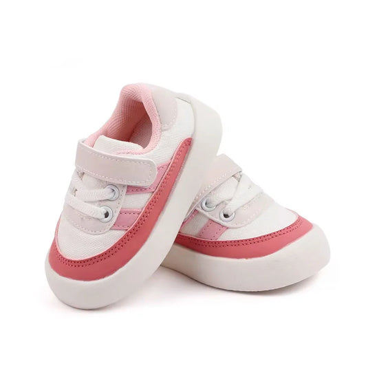 Tenis con suela antideslizante y cierre velcro para bebés, diseño clásico ideal para cualquier ocasión, para combinar con todo, ajuste con cordones y velcro, hecho en material resistente hipoalergénico