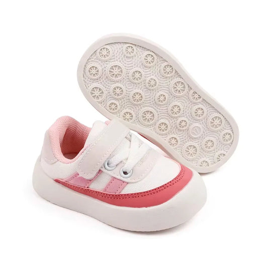 Tenis con suela antideslizante y cierre velcro para bebés, diseño clásico ideal para cualquier ocasión, para combinar con todo, ajuste con cordones y velcro, hecho en material resistente hipoalergénico