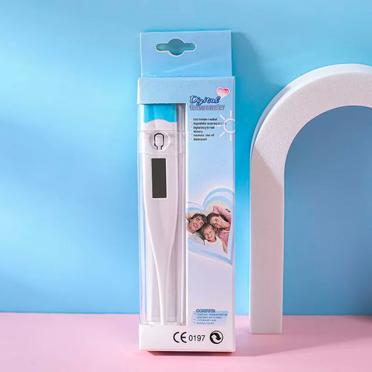 Termómetro digital con pantalla LCD, punta en silicona, diseño portátil, con pitido, apagado automático para larga duración de batería