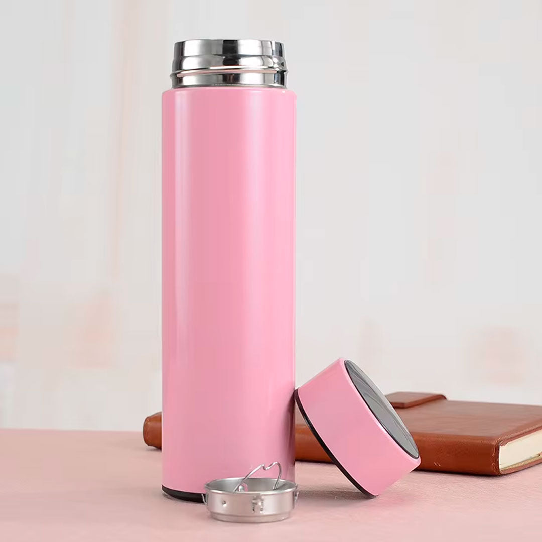 Termo de 500ml con sensor de temperatura LED, hecha en acero inoxidable, conserva el calor o el frio de la bebida, con medidor de temperatura con un toque