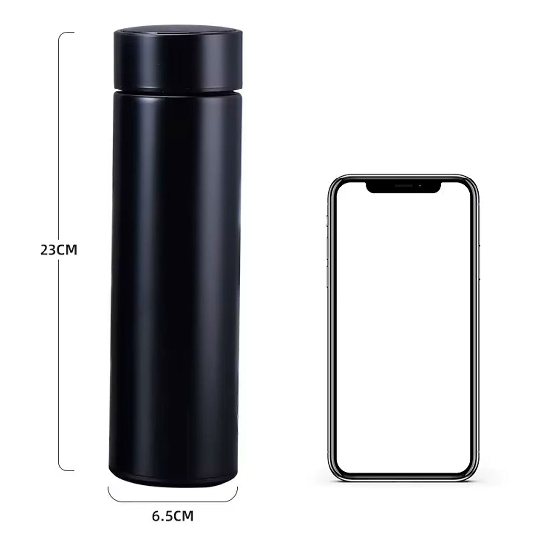 Termo de 500ml con sensor de temperatura LED, hecha en acero inoxidable, conserva el calor o el frio de la bebida, con medidor de temperatura con un toque