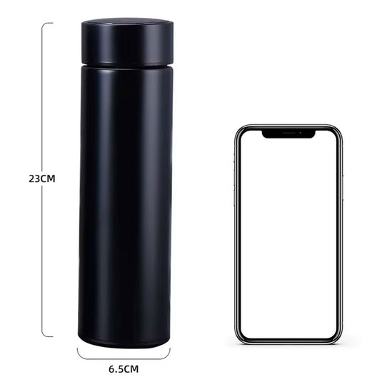 Termo de 500ml con sensor de temperatura LED, hecha en acero inoxidable, conserva el calor o el frio de la bebida, con medidor de temperatura con un toque