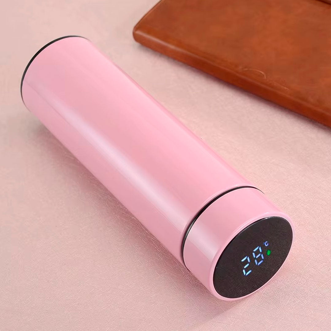 Termo de 500ml con sensor de temperatura LED, hecha en acero inoxidable, conserva el calor o el frio de la bebida, con medidor de temperatura con un toque