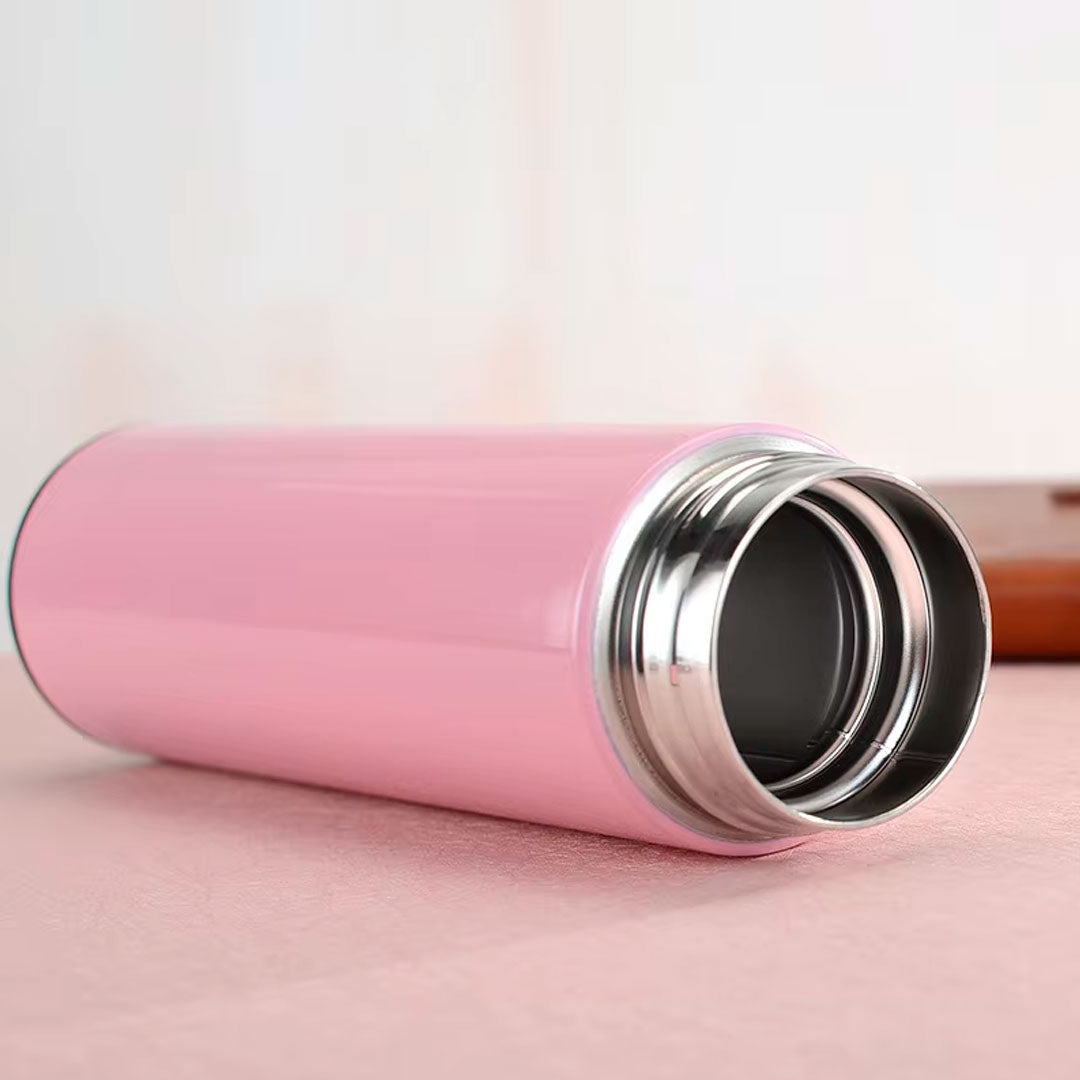 Termo de 500ml con sensor de temperatura LED, hecha en acero inoxidable, conserva el calor o el frio de la bebida, con medidor de temperatura con un toque