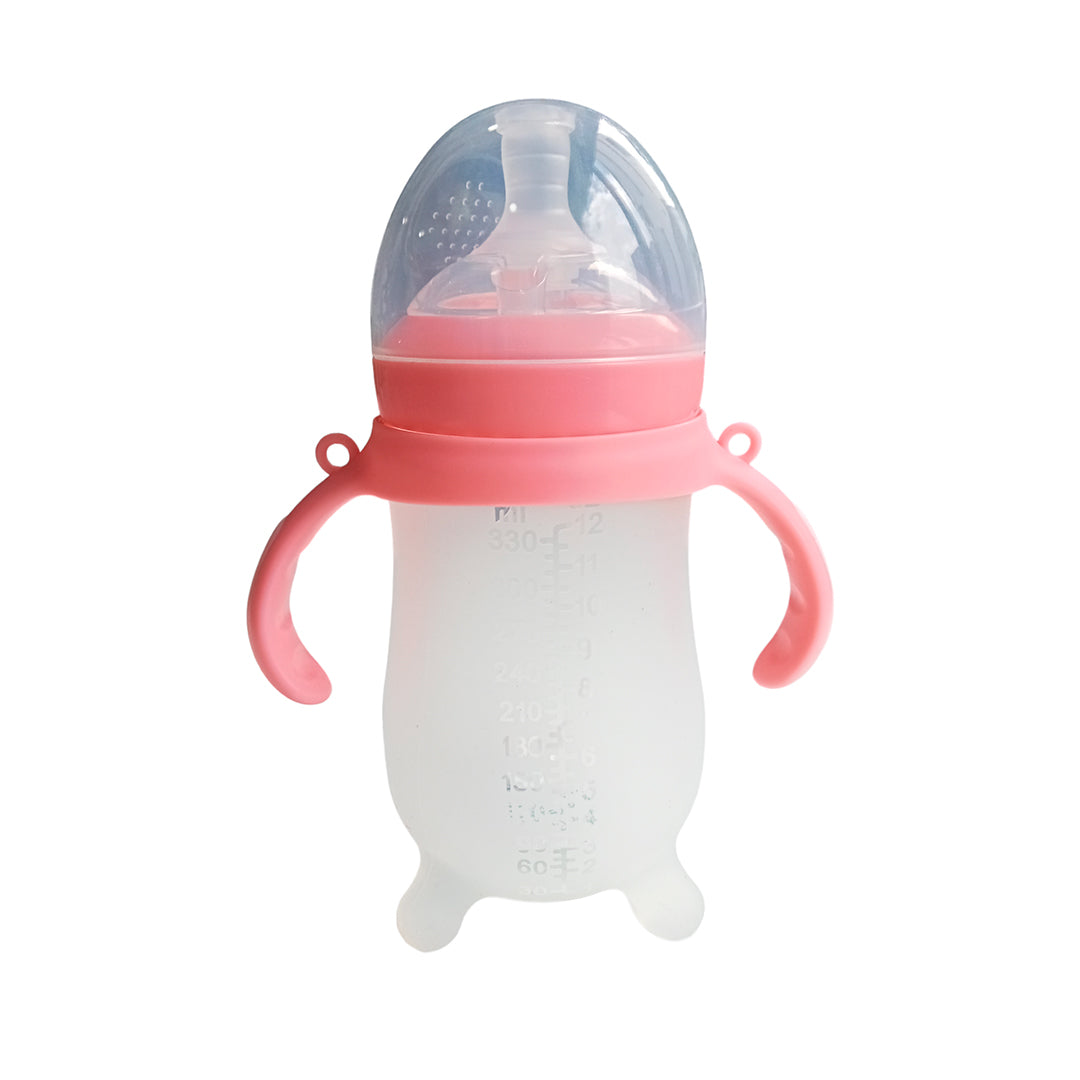 Tetero de silicona Popocho, de alta calidad para bebés recién nacidos, biberón en silicona de grado alimenticio libre de BPA, anticólicos de flujo lento