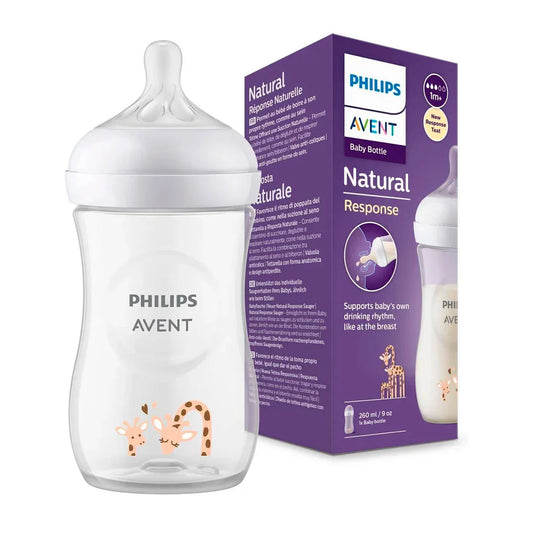Tetero 9oz Natural Response decorado Jirafa - Philips Avent