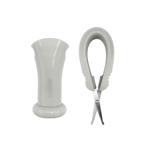 Tijeras con punta redondeada para manicura del bebé, mango en silicona 100% libre de BPA, hojas curvas, fácil agarre antideslizante, hechas en material de alta calidad - Dr Brown's