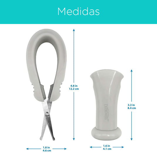 Tijeras con punta redondeada para manicura del bebé, mango en silicona 100% libre de BPA, hojas curvas, fácil agarre antideslizante, hechas en material de alta calidad - Dr Brown's