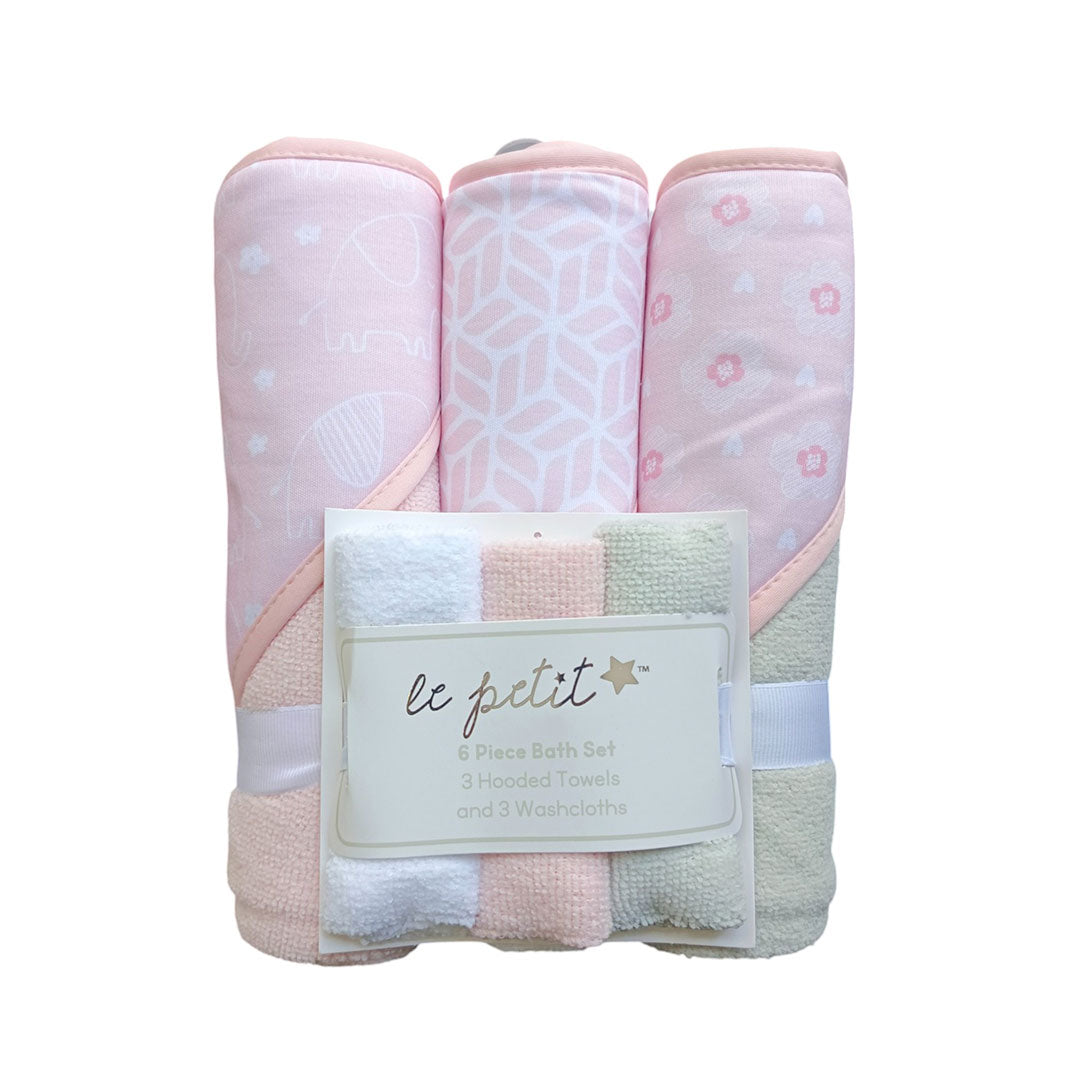 Set de 6 piezas con 3 toallas capucha y 3 babitas, para bebé recién nacido, diseños a juego adorables para tu bebé