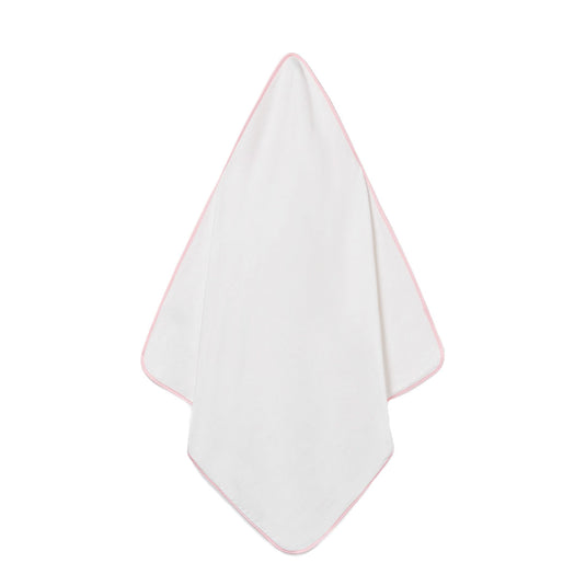 Toalla con capucha con borde rosa para bebé, tipo capa de diseño envolvente con la que podrás secar y abrigar a tu bebé después del baño, hecha 100% en algodón - Mayoral