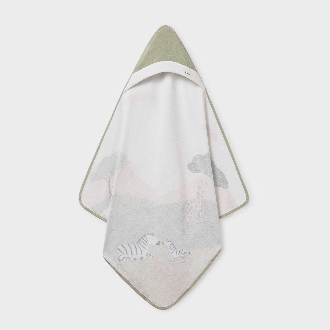 Toalla con capucha 100% algodón para bebé, tipo capa de diseño envolvente con la que podrás secar y abrigar a tu bebé, con diseños divertidos, gran suavidad al contacto con la piel - Mayoral