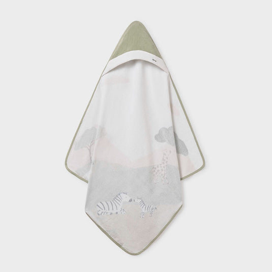 Toalla con capucha 100% algodón para bebé, tipo capa de diseño envolvente con la que podrás secar y abrigar a tu bebé, con diseños divertidos, gran suavidad al contacto con la piel - Mayoral