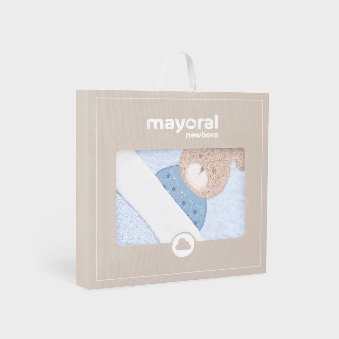 Toalla con capucha 100% algodón para bebé, tipo capa de diseño envolvente con la que podrás secar y abrigar a tu bebé, con diseños divertidos, gran suavidad al contacto con la piel - Mayoral