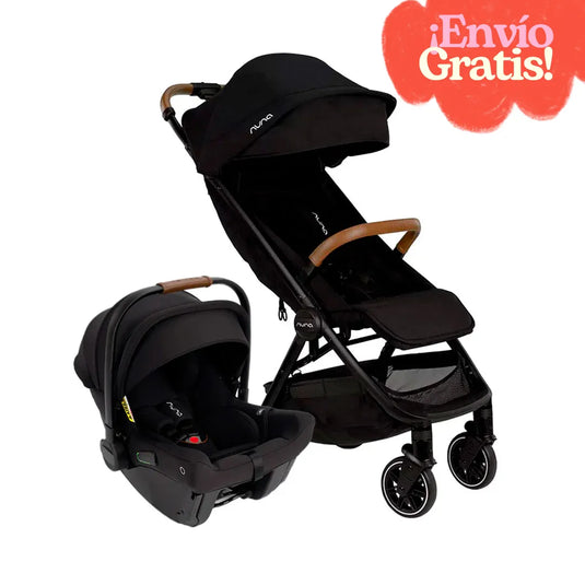 Coche paseador TRVL Maleta para bebé + PIPA portabebés, con sistema de plegado compacto tipo maleta, cinturón en 5 puntos, barra de empuje con detalles de lujo, ultraligero y fácil de transportar  - Nuna